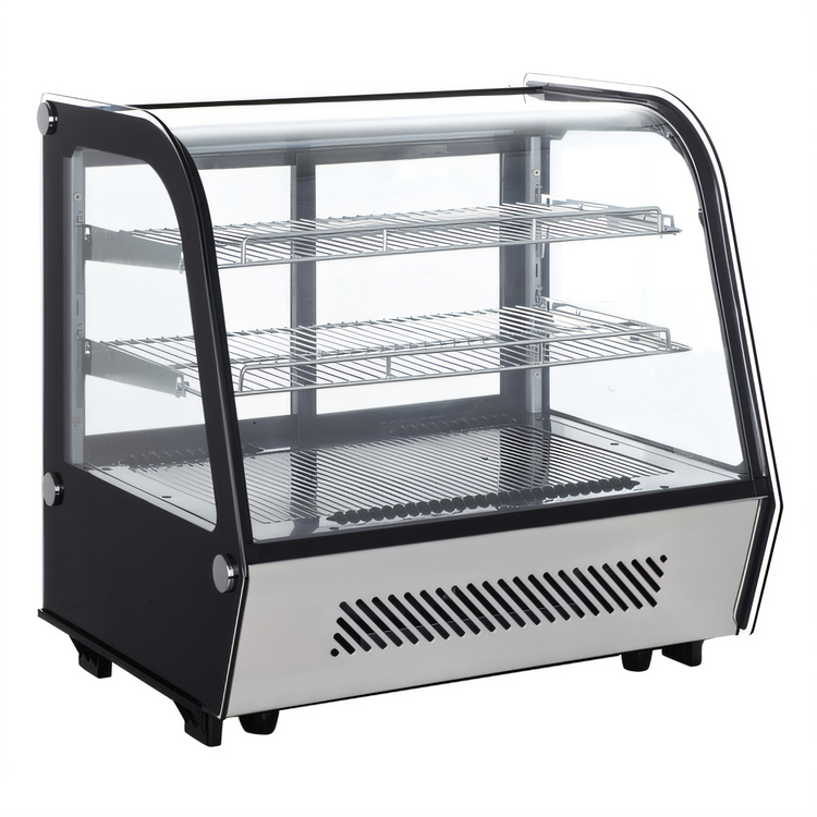Product image #1 for BakeMax Titan Series 28-Inch Countertop Full-Service Refrigerated Display Case with Curved Front Glass