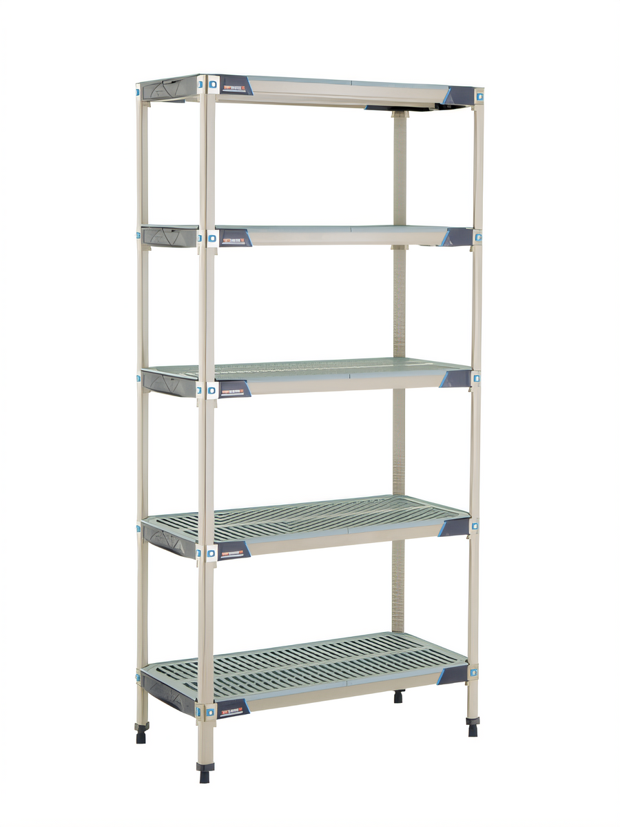 Product image #1 for MetroMax i Blue 5-Shelf Stationary Polymer Shelving Starter Unit, 36W x 18D x 74H