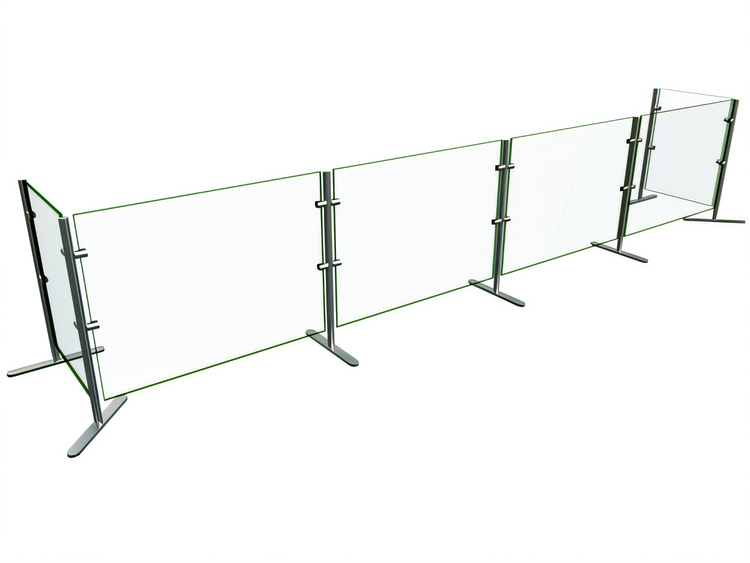 Product image #1 for Flav-R-Shield Portable 4-Bay Single-Sided Sneeze Guard, 132-Inch Wide