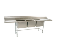 Eagle Group S16 Series 3-Compartment Stainless Steel Sink with Left and Right Drainboards, 115-Inch W x 27-Inch D