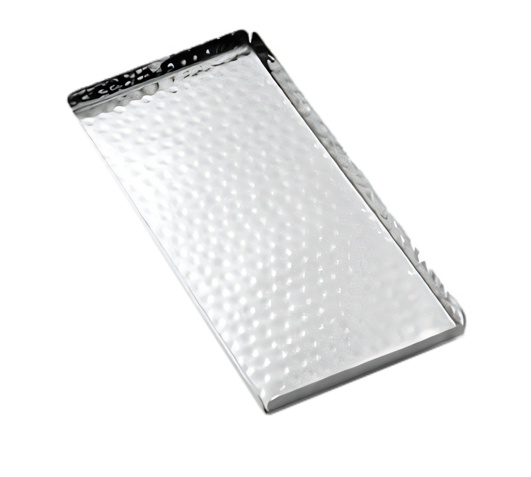 Product image #1 for American Metalcraft Hammered Stainless Steel Rectangular Serving Tray with Sides, 10 x 4-1/2 Inches