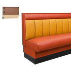 Thumbnail image #1 for ATSMFG ATS AT&S-ASWB-W42-6CHHR GR7 William Wall Booth, 42" high, 6-channel with Headroll back, removable sinuous spring seat with connecting links