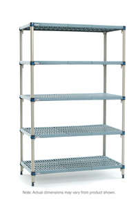 MetroMax Q 72 Inch W x 24 Inch D 5-Shelf Starter Shelving Unit with 74 Inch Polymer Posts