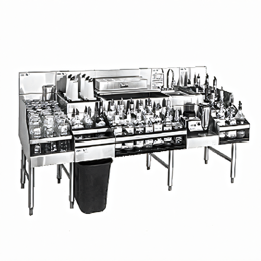 Product image #1 for Glastender All-In-One Underbar Ice Bin/Cocktail Station with Blender Station, 72 Inch Wide, Stainless Steel