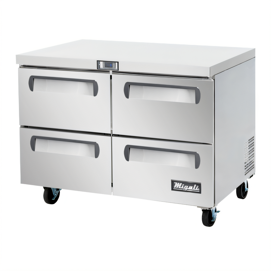 Product image #1 for Migali Competitor Series® 48-Inch 4-Drawer Undercounter Worktop Refrigerator, 12 Cu. Ft., Stainless Steel