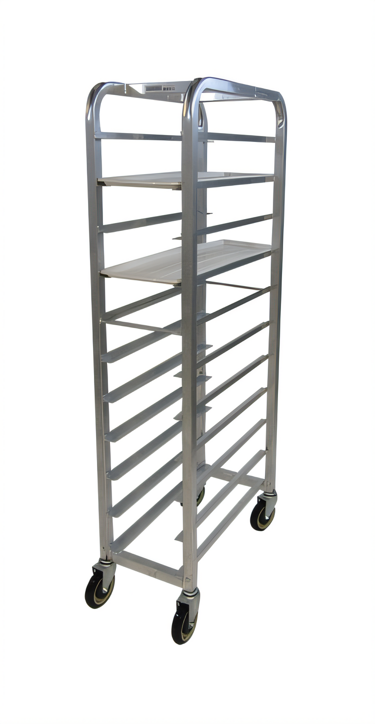 Product image #2 for Channel Lifetime Tough Extra Heavy-Duty Aluminum End-Load Platter Rack with 5-Inch Swivel Stem Casters