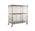 Thumbnail image #1 for QuadTruss Mobile Wire Security Cage with 2 Lockable Doors, Chrome-Plated Finish