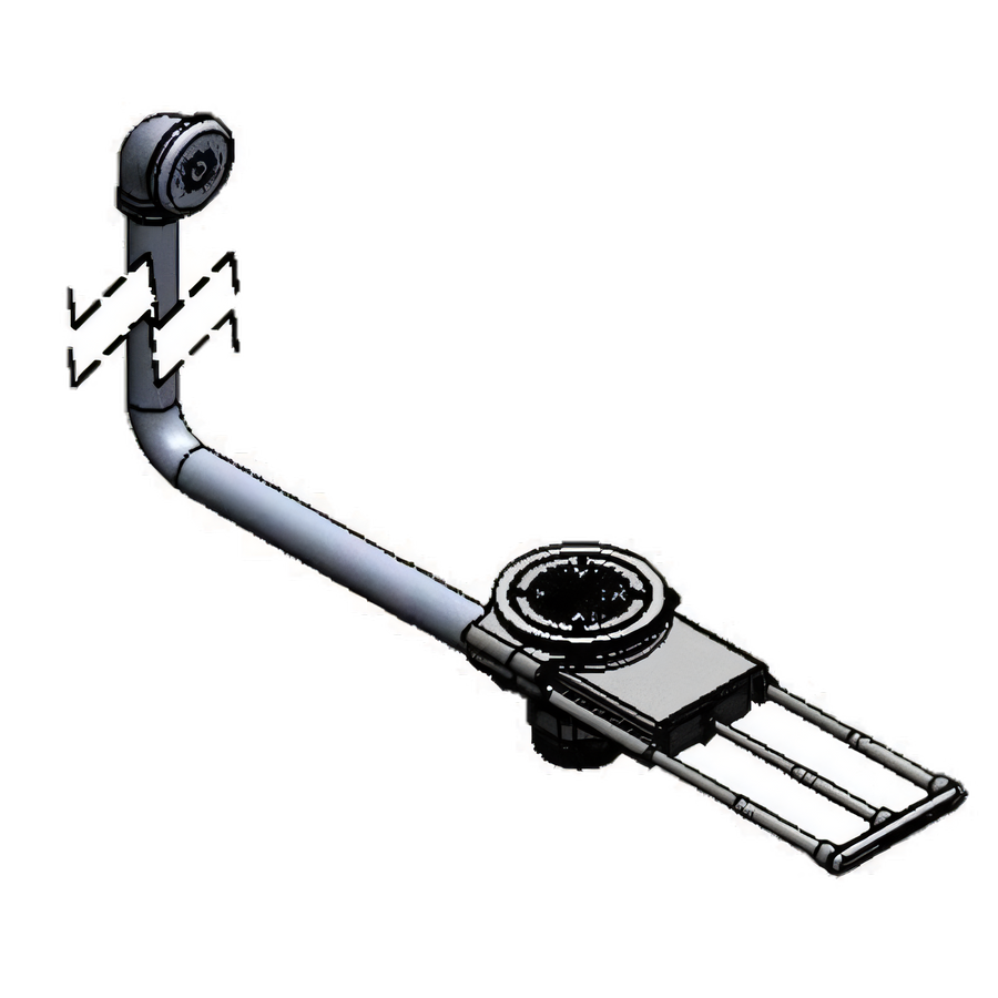 Product image #1 for T&S Brass Modular Pull Waste Drain Valve with 3-1/2-Inch Sink Opening, Overflow Tube, and 3-Inch Handle Extension