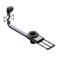 T&S Brass Modular Pull Waste Drain Valve with 3-1/2-Inch Sink Opening, Overflow Tube, and 3-Inch Handle Extension