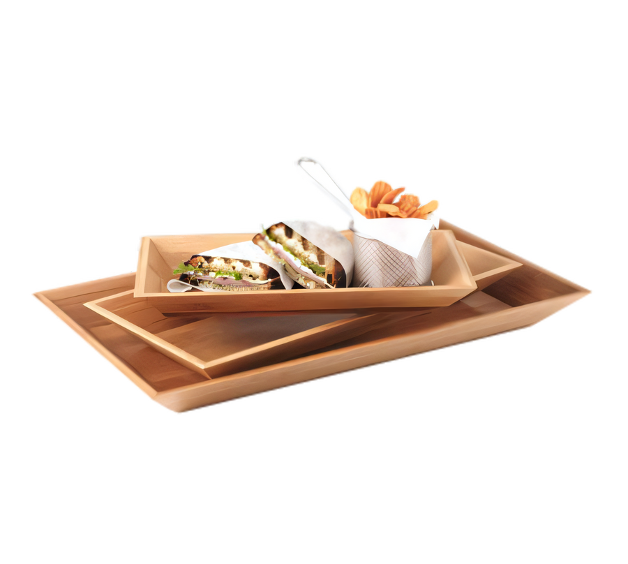 Product image #1 for American Metalcraft Rectangular Bamboo Serving Tray, 14-1/4 x 7-1/2 x 1-1/2 Inches
