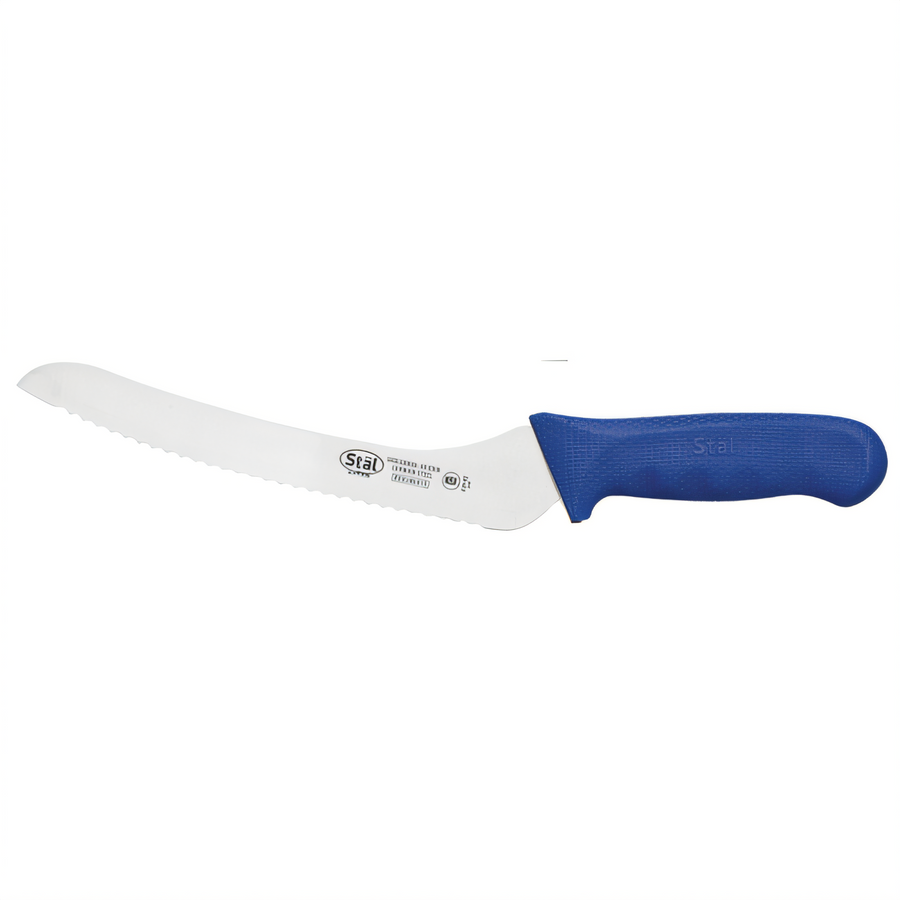 Product image #1 for Stäl 14-1/4 Inch Offset Bread Knife with 9 Inch Stamped High Carbon German Steel Blade and Blue Polypropylene Handle