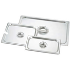 Thumbnail image #1 for Crestware 2330 2/3 Size Long Solid Flat 18/8 Stainless Steel Pan Cover with Recessed Handle, 24 Gauge Case of 24