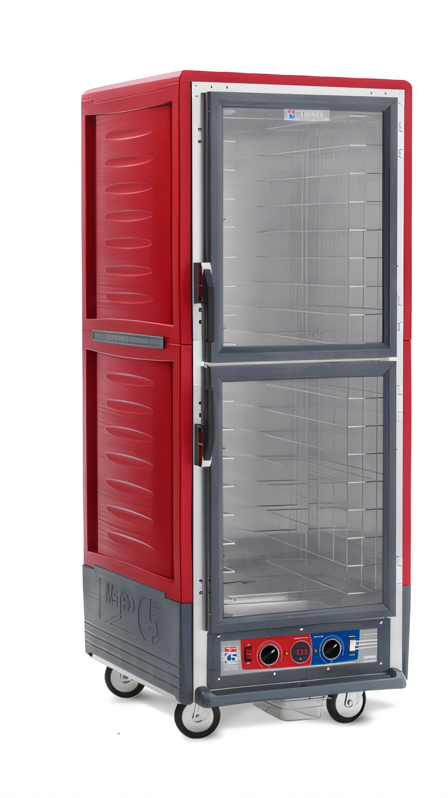Product image #1 for Metro C5 3 Series Single-Section Mobile Full-Height Heated Holding and Proofing Cabinet with Dutch Clear Doors and Fixed Wire Slides