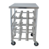 Thumbnail image #1 for Omcan USA Mobile Stainless Steel Can Rack with Table Top, 4 Layers, 12 Rows, and 5-Inch Casters