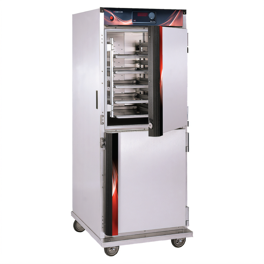 Product image #1 for Insulated Mobile Heated Holding Cabinet with Top-Mount Heater and Dutch Doors, 32 Full-Size Pan Capacity