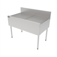 Top Shelf TSF Series 42-Inch Freestanding Stainless Steel Underbar Drainboard with 6-Inch Backsplash