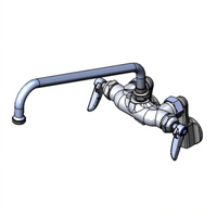 T&S Brass Wall-Mounted Double Pantry Sink Mixing Faucet with 12-Inch Swing Nozzle