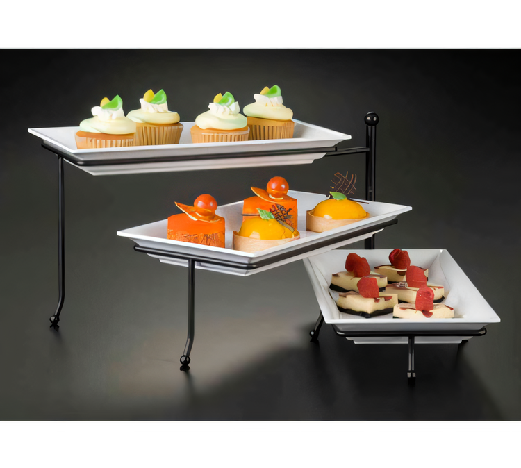 Product image #1 for Ironworks 3-Tier Wrought Iron Buffet Stand Set with Melamine Platters