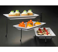 Ironworks 3-Tier Wrought Iron Buffet Stand Set with Melamine Platters