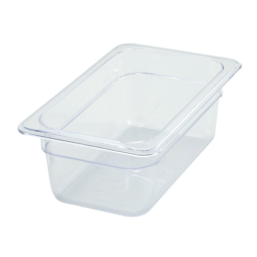 Product image #1 for Winco Poly-Ware 1/4 Size Clear Polycarbonate Food Pan, 3-1/2 Inch Deep