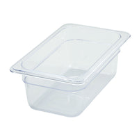 Winco Poly-Ware 1/4 Size Clear Polycarbonate Food Pan, 3-1/2 Inch Deep