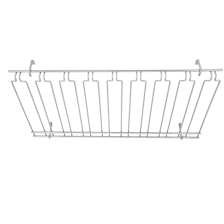 Product image #1 for Chrome-Plated Ceiling-Mounted Overhead Glass Rack with 8 Channels, 18 x 36 x 4 Inches