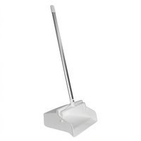 Sparta Color-Coded Upright Dust Pan with Serrated Edge and Aluminum Handle, White
