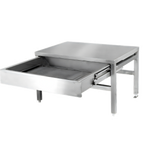 Thumbnail image #1 for Cleveland Range ST28 Stainless Steel Open-Base Equipment Stand for Single Kettles, 28 x 26 x 18 in., with Drain Drawer and Splash Shield