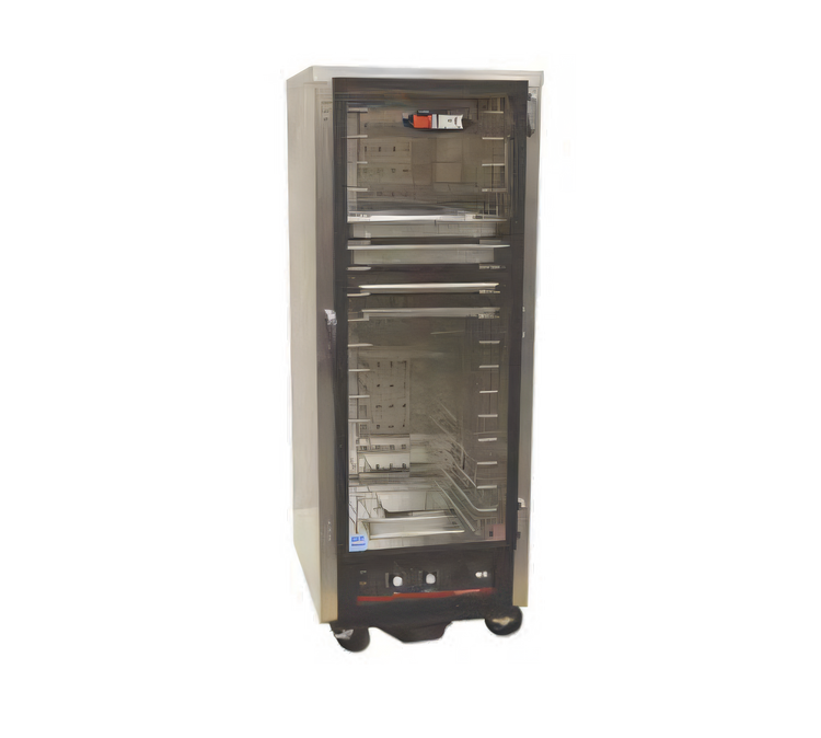 Product image #1 for hotLOGIX HL4-8 Half-Height Humidified Holding Cabinet/Heater Proofer with Tempered Glass Door, Aluminum, 16 Pan Capacity