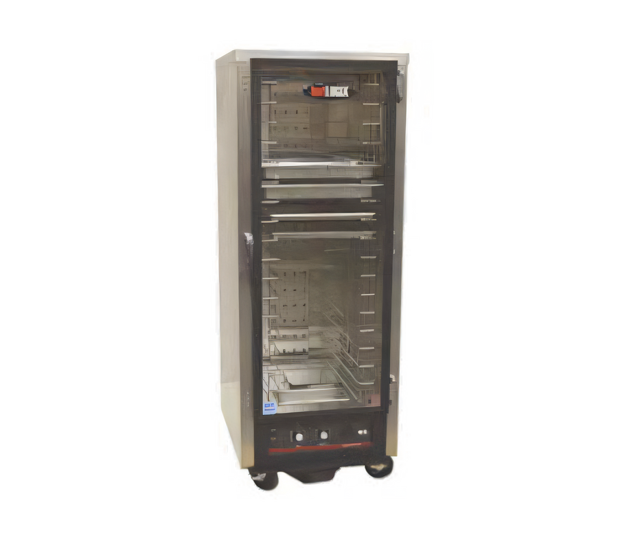 Product image #1 for hotLOGIX HL4-8 Half-Height Humidified Holding Cabinet/Heater Proofer with Tempered Glass Door, Aluminum, 16 Pan Capacity