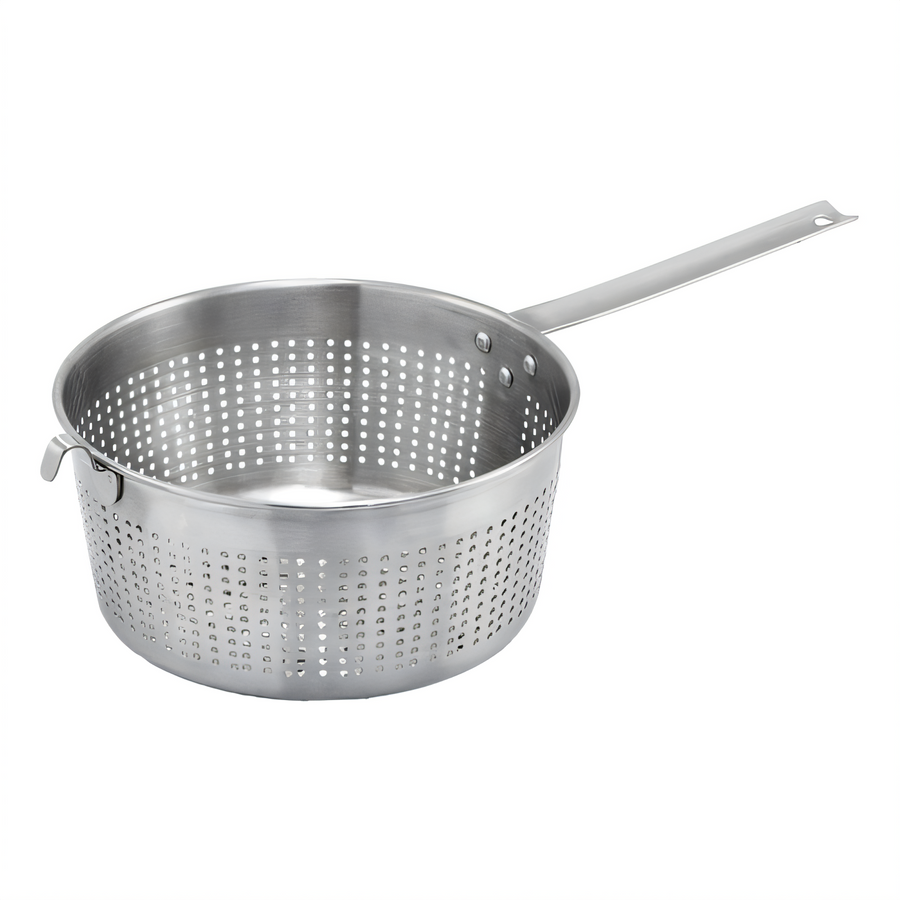 Product image #1 for Winco 8-1/2-Inch Round 18/8 Stainless Steel Spaghetti Strainer with Helper Hook