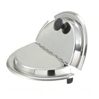 Thumbnail image #1 for Winco INSH-11 Hinged Notched Stainless Steel Inset Cover for 11 Qt Pans, Mirror Finish Case of 24