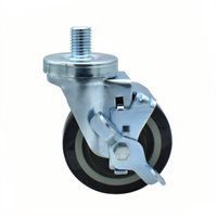 BK Resources 4SBR-6ST-PLY-TLB Shelf Casters & Leveling Feet
