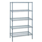Thumbnail image #1 for Quantum WR86-2442GY-5 42" W x 24" D x 86" H Stationary Wire Shelving Starter Kit, 5 Shelves, Gray Epoxy Finish