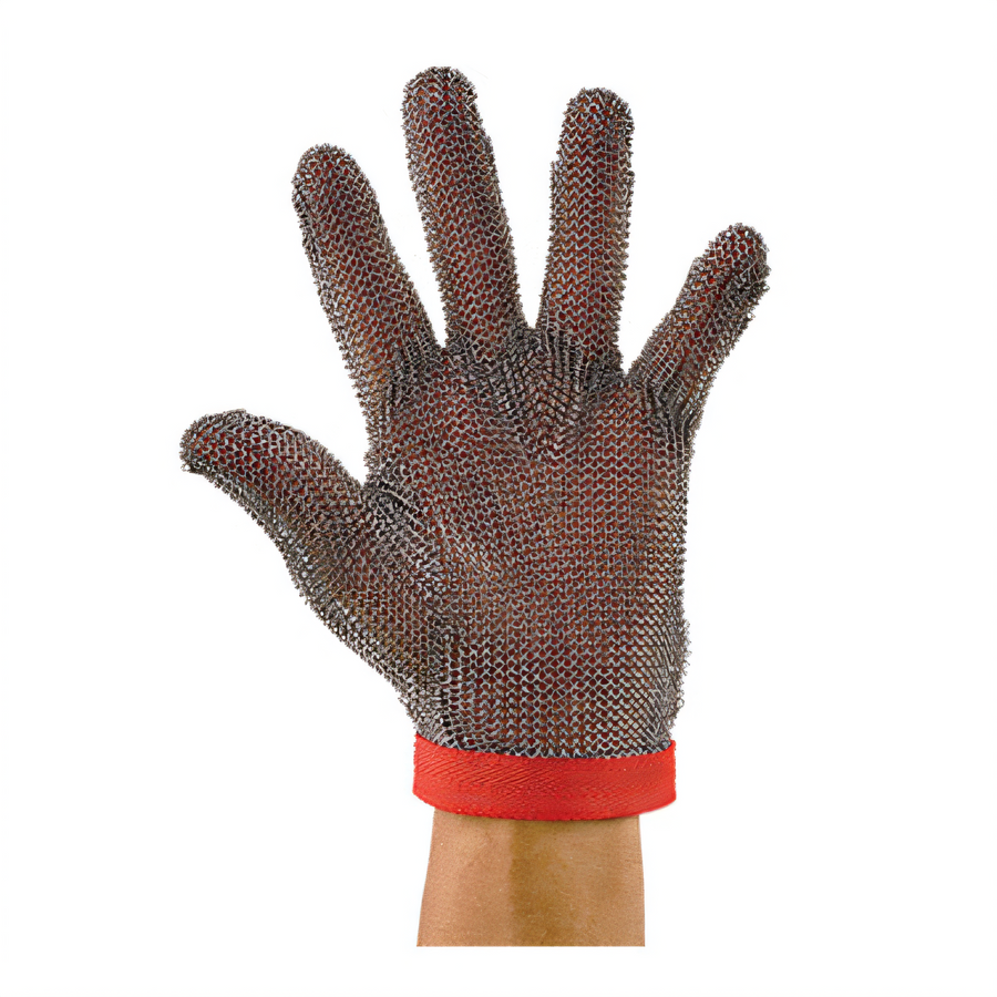Product image #1 for Winco Medium Reversible Mesh Cut-Resistant Glove, 304L Stainless Steel, Red