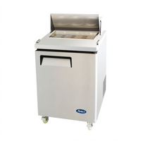 Atosa One-Section Sandwich/Salad Prep Table Refrigerator with 8 Included 1/6 Pans