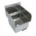 Thumbnail image #1 for Wall-Mount Stainless Steel Hand Sink with Dual Side Splashes, 16 x 16 x 10 Bowl, Deck-Mount Faucet Hole