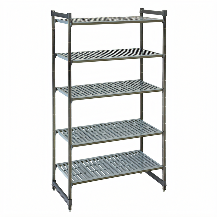 Product image #1 for Cambro Camshelving Basics Plus 5-Shelf Stationary Starter Polymer Shelving Unit, 18 x 54 x 72 Inches, Brushed Graphite