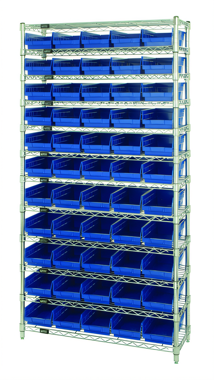 Product image #1 for Quantum Conductive Stationary Wire Shelving Bin System with 12 Shelves and 55 Bins