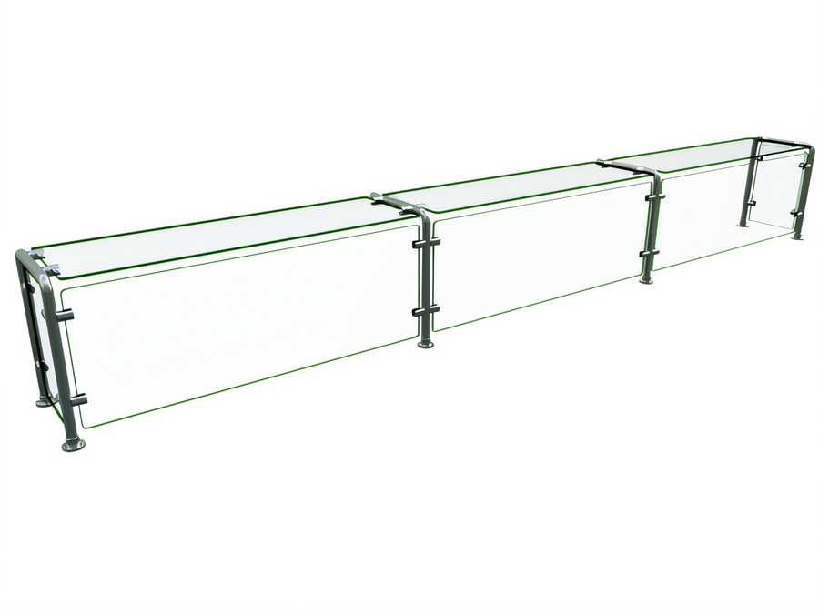 Product image #1 for Hatco Flav-R-Shield Single-Sided Full-Service Pass-Over 3-Bay Food Shield, 120-Inch Wide