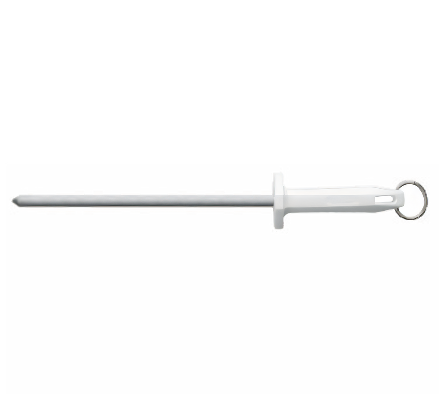 Product image #1 for Mundial 10-Inch Round-Cut Sharpening Steel with White Polypropylene Handle