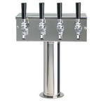 Thumbnail image #1 for Micro Matic USA T Style D7744PSSKR 4-Faucet Countertop Glycol-Cooled Draft Beer Tower, Polished Stainless Steel