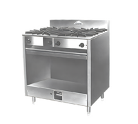 Comstock-Castle 36-Inch Gas Spacer Range with 4 Open Burners and Cabinet Base