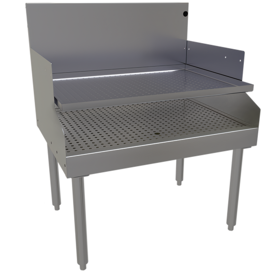 Product image #1 for Glastender RDBA-30S 30-Inch Free-Standing Recessed Drainboard with Perforated Shelf