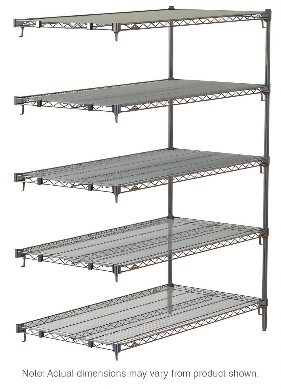 Product image #1 for Metro Super Erecta Super Adjustable Add-On Wire Shelving Unit, 24W x 18D x 74H, Chrome Plated, 5 Shelves