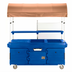 Thumbnail image #1 for Cambro CamKiosk® Insulated 4-Pan Well Mobile Food Cart with Beige Canopy, Navy Blue Body
