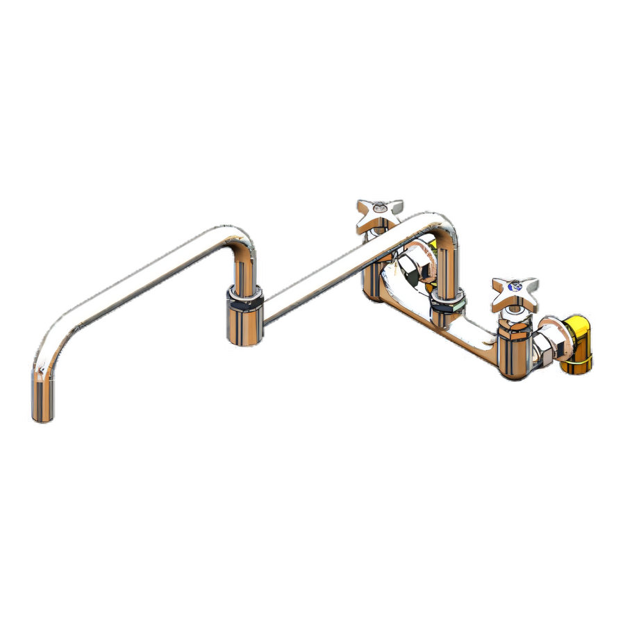 Product image #1 for T&S Brass Big-Flo Wall-Mount Pot & Kettle Sink Mixing Faucet with 24-Inch Double-Joint Swing Nozzle, 8-Inch Centers