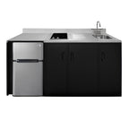 Thumbnail image #1 for Summit Commercial Summit Appliance CK72ADASINKR 72-Inch ADA All-in-One Kitchenette, Sink, 2-Burner Cooktop, 3.2 Cu. Ft. Refrigerator-Freezer