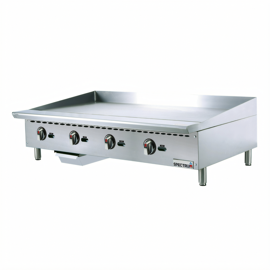 Product image #1 for Winco Spectrum™ 48-Inch Countertop Gas Griddle, Natural Gas Ready, 120,000 BTU