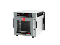 Metro HotBlox™ Narrow 4-Pan Pass-Thru Insulated Holding Cabinet, Countertop/Stacking, Analog Controls, Clear Front/Solid Rear Doors